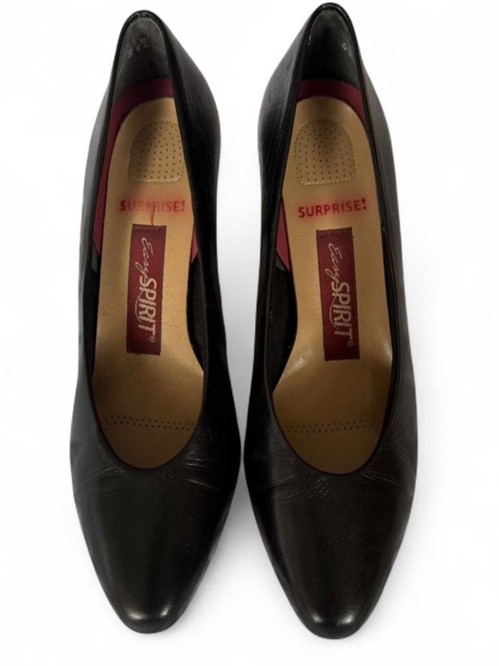 Easy Spirit Black Leather Pointed-Toe Pumps